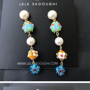NWOT Lele Sadoughi Fiore Linear Earrings